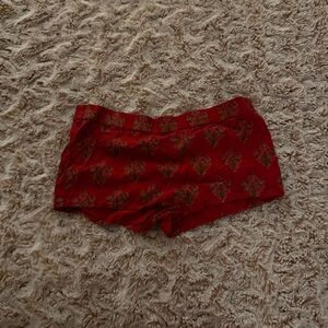 Earth Bound Red Patterned Women's Lounge Shorts